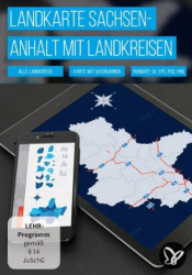 : PSD Tutorials Landkarte Sachsen Anhalt mit Landkreisen