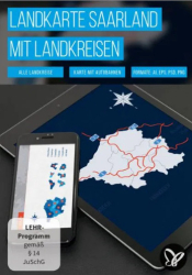 : PSD Tutorials Landkarte Saarland mit Landkreisen