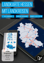 : PSD Tutorials Landkarte Hessen mit Landkreisen