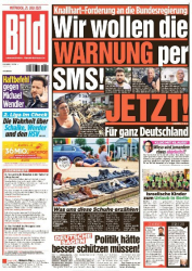 : Bild Zeitung vom 21 Juli 2021