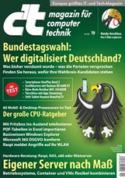 :  ct Magazin für Computertechnik No 19 vom 28 August 2021