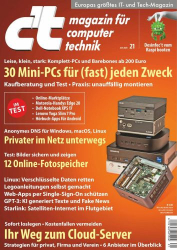 : c't Magazin für Computertechnik No 21 vom 24  September 2021
