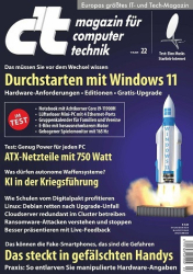 :  ct Magazin für Computertechnik No 22 vom 09 Oktober 2021