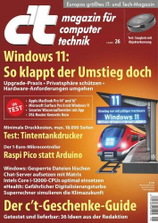 : c't Magazin für Computertechnik No 26 vom 04  Dezember 2021
