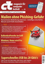 : c't Magazin für Computertechnik No 19 vom 27  August 2022
