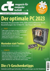 : c't Magazin für Computertechnik No 26 vom 03  Dezember 2022
