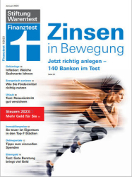 :  Stiftung  Warentest Finanztest Magazin Januar No 01 2023