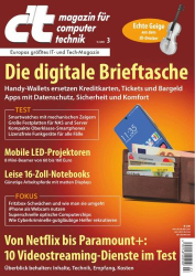 : c't Magazin für Computertechnik No 03 vom 14  Januar 2023
