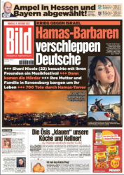 :  Bild Zeitung vom 09 Oktober 2023