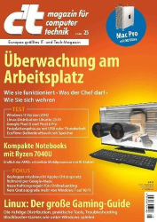 : c't Magazin für Computertechnik No 25 vom 04  November 2023
