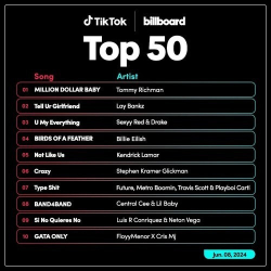 : TikTok Billboard Top 50 Singles Chart 08.06.2024