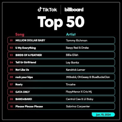 : TikTok Billboard Top 50 Singles Chart 15.06.2024