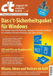 : c't Magazin für Computertechnik No 19 vom 23  August 2024
