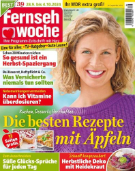 : Fernsehwoche Magazin No 39 vom 20  September 2024
