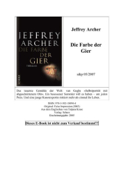 : Die Farbe der Gier - Jeffrey Archer