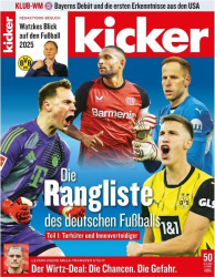 Cover: Kicker Sportmagazin No 50 vom 16 Juni 2025
: Kicker Sportmagazin No 50 vom 16 Juni 2025